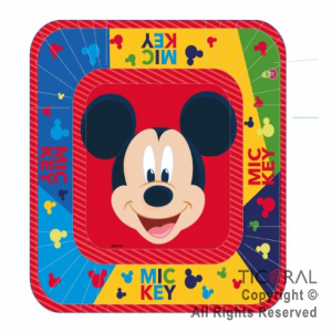 MICKEY PLATOS CUADRADOS x 8